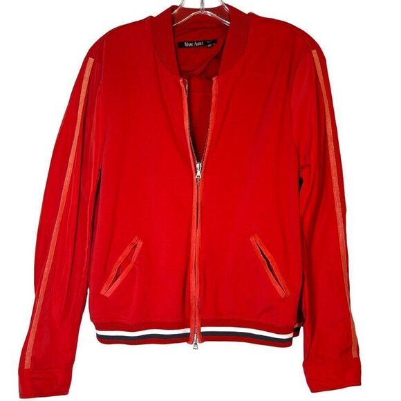 Marc Aurel womans Jacket 42 US XL Red Gold Windbreaker bomber basic layer - Picture 1 of 16